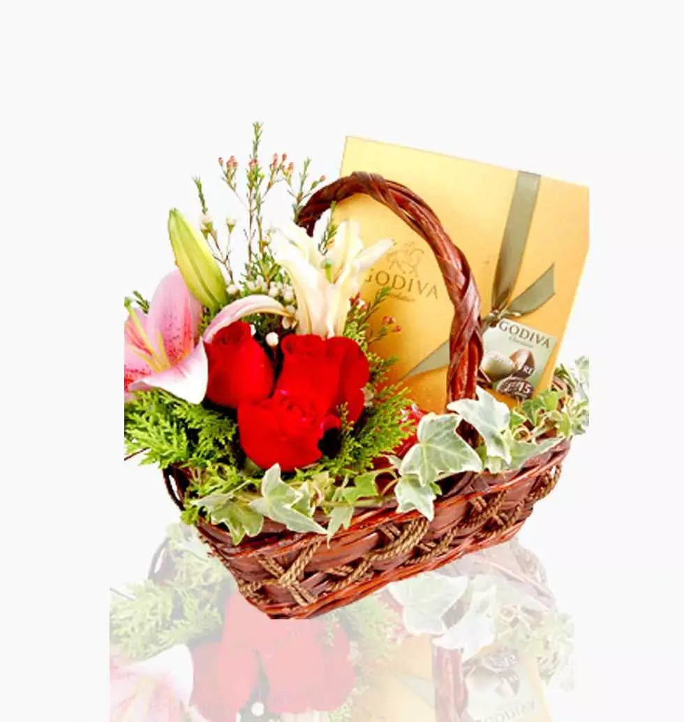 Chocolate Indulge in Flower Basket