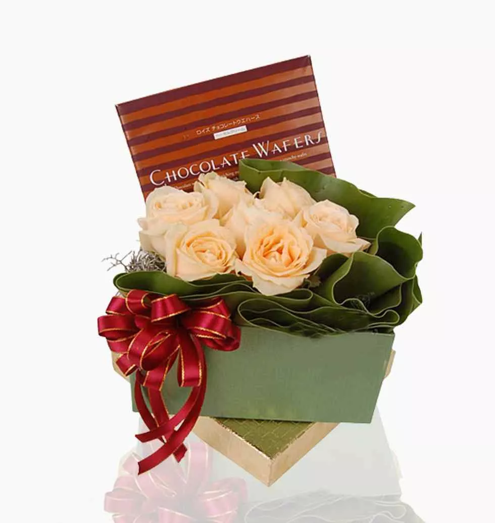 Chocolate with Roses Flower