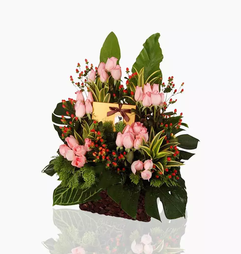 Chocolate Truffles with Flower Basket