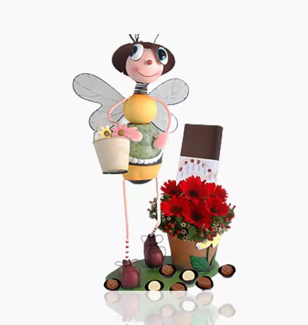 Chocolates with flowers pot