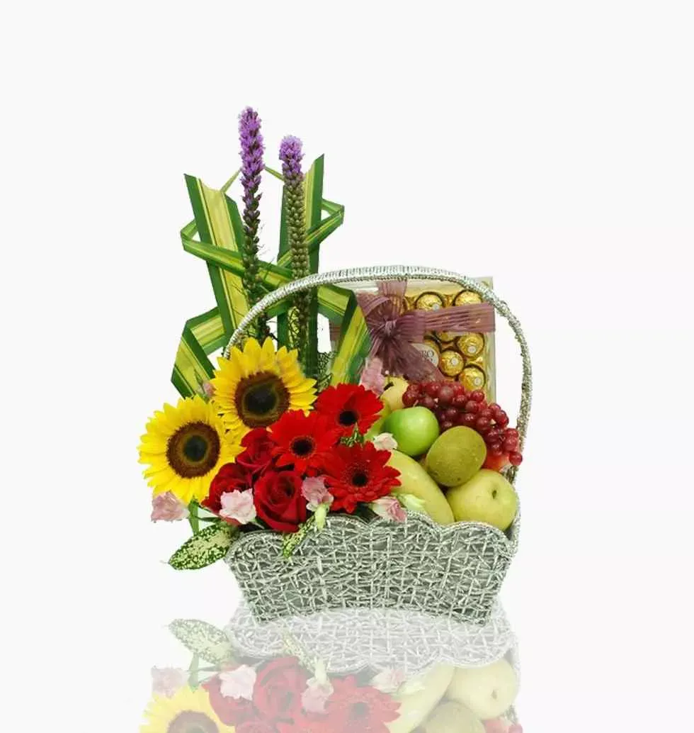 Flowers With A Variety Of Fruits.