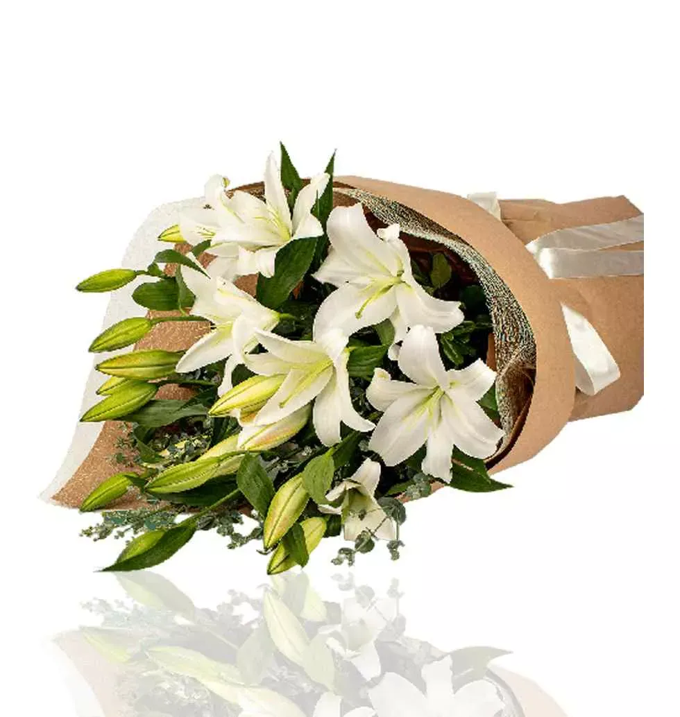 Bouquet White Oriental Lily