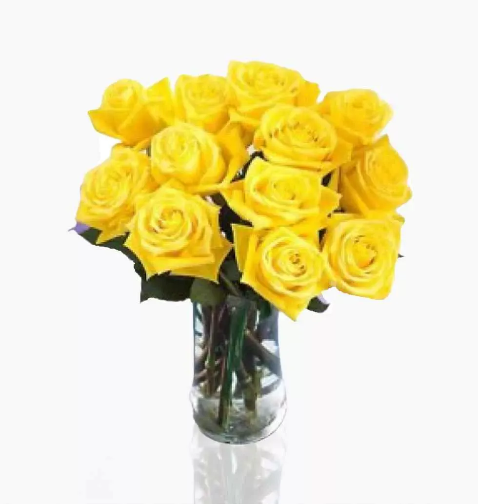 Pair Yellow Roses