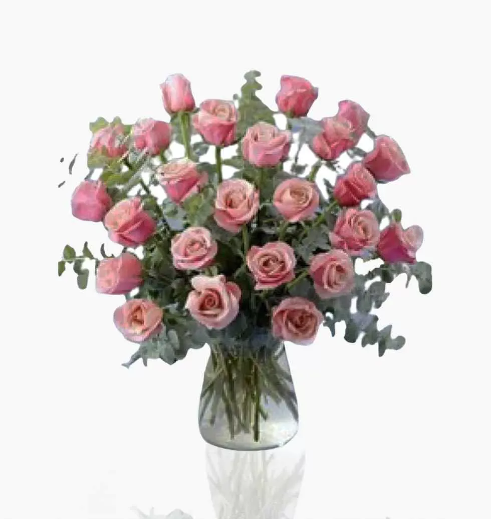 Vase With A Bunch Pink
