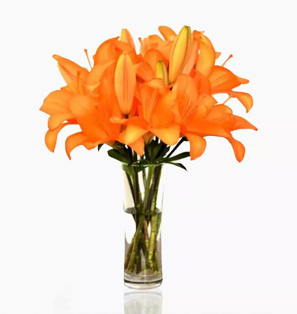Vase With Orange Lilies