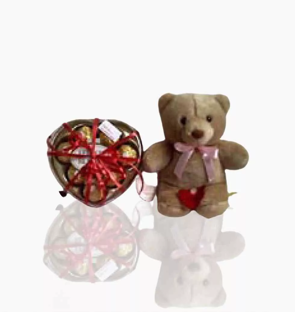Bear With Heart Shaped Chocolates