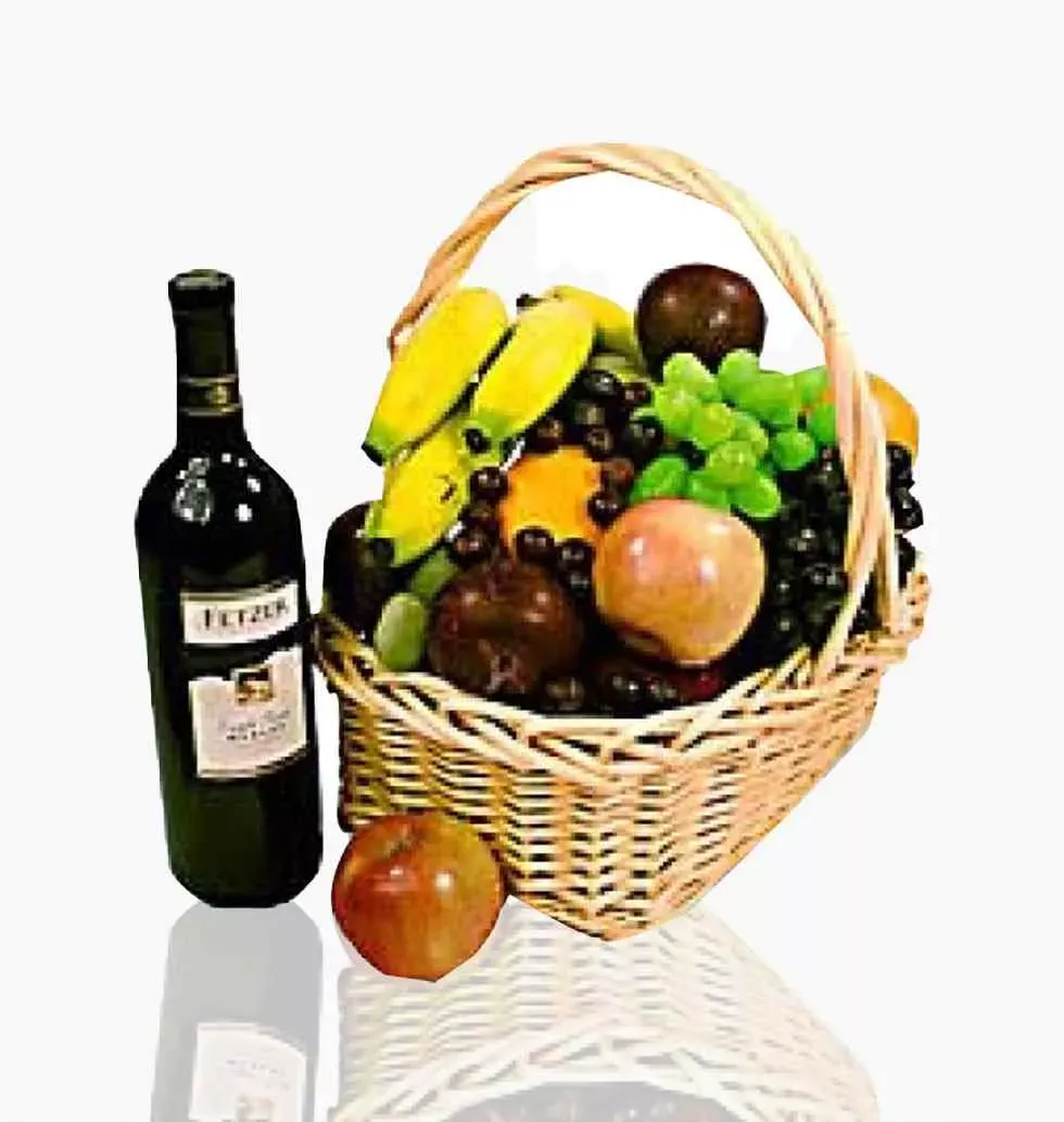 Wine N Fruits Basket