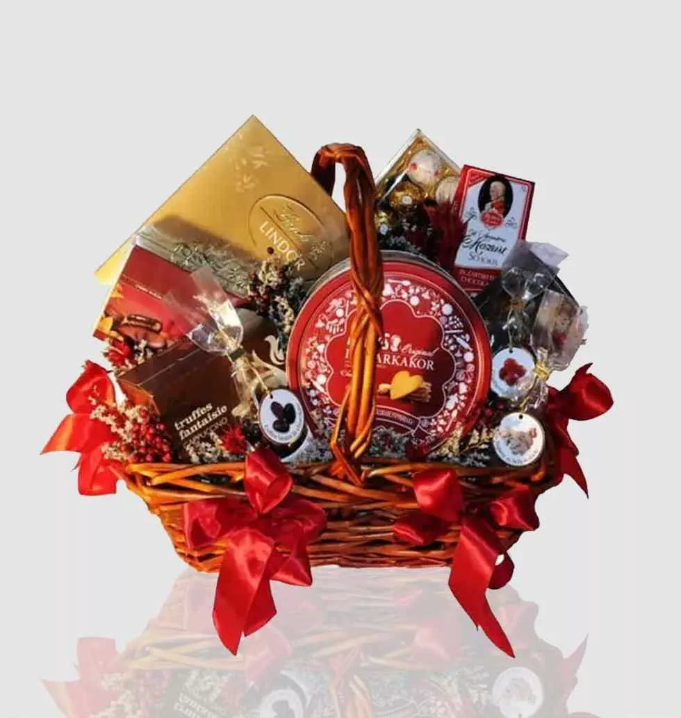 Delicatessen Basket With A Chocolate Overture