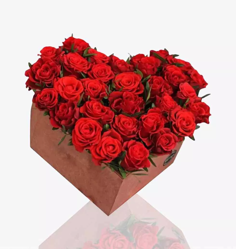 Roses Heart-Shaped Box