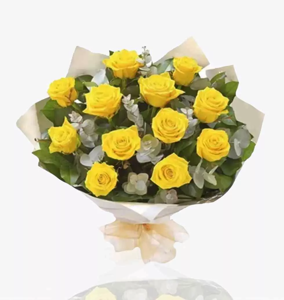 "Sunny" Yellow Rose Bouquet