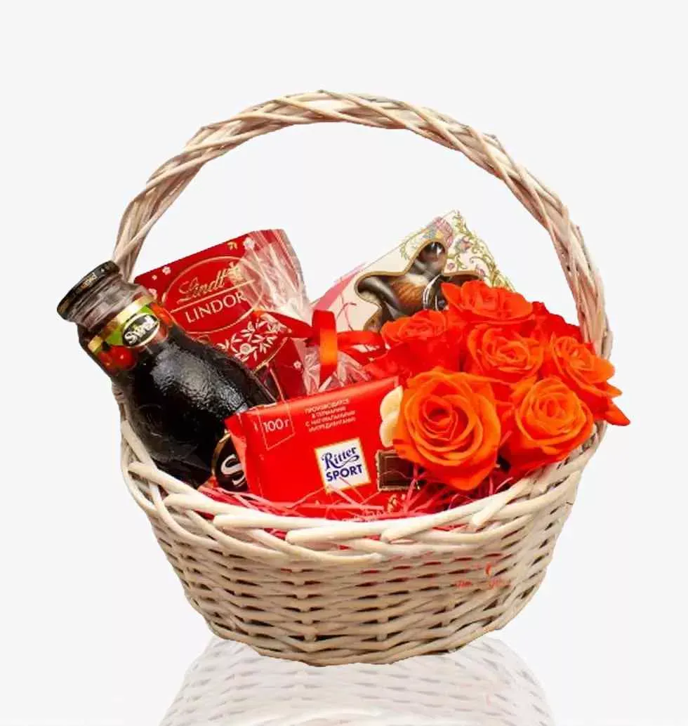 Flowers In Gift Basket