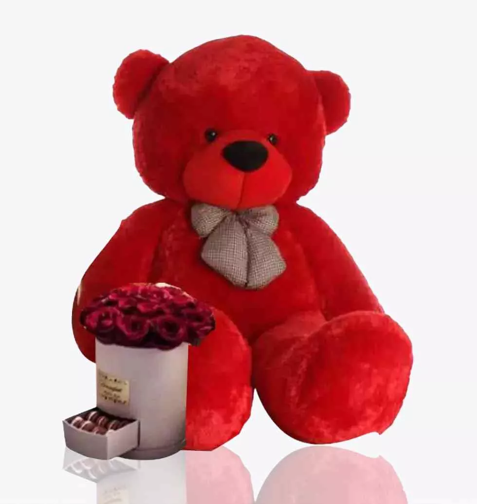 Fluffy Teddy And Roses