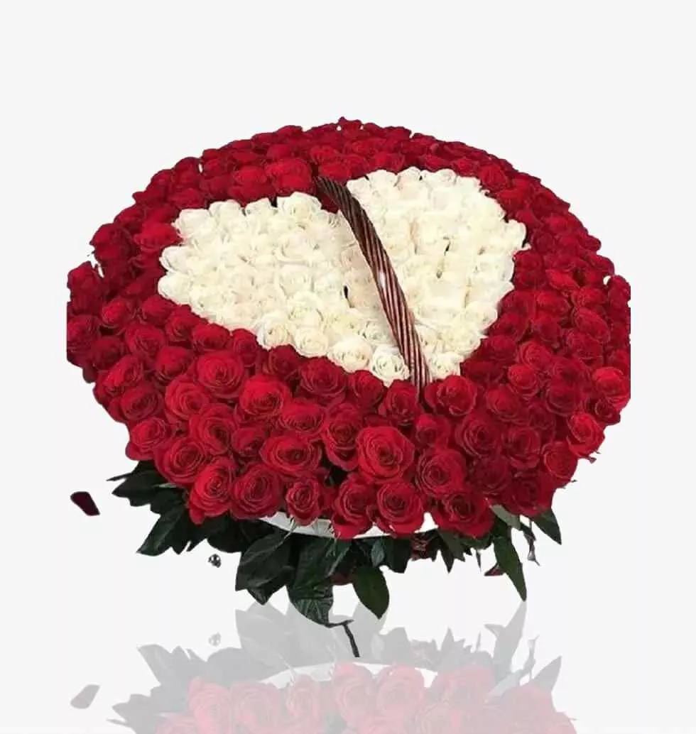 Rose Basket With Heart