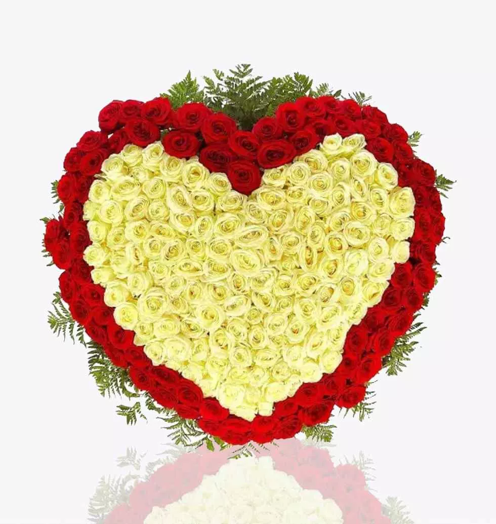 Heart, Red & White Bouquet