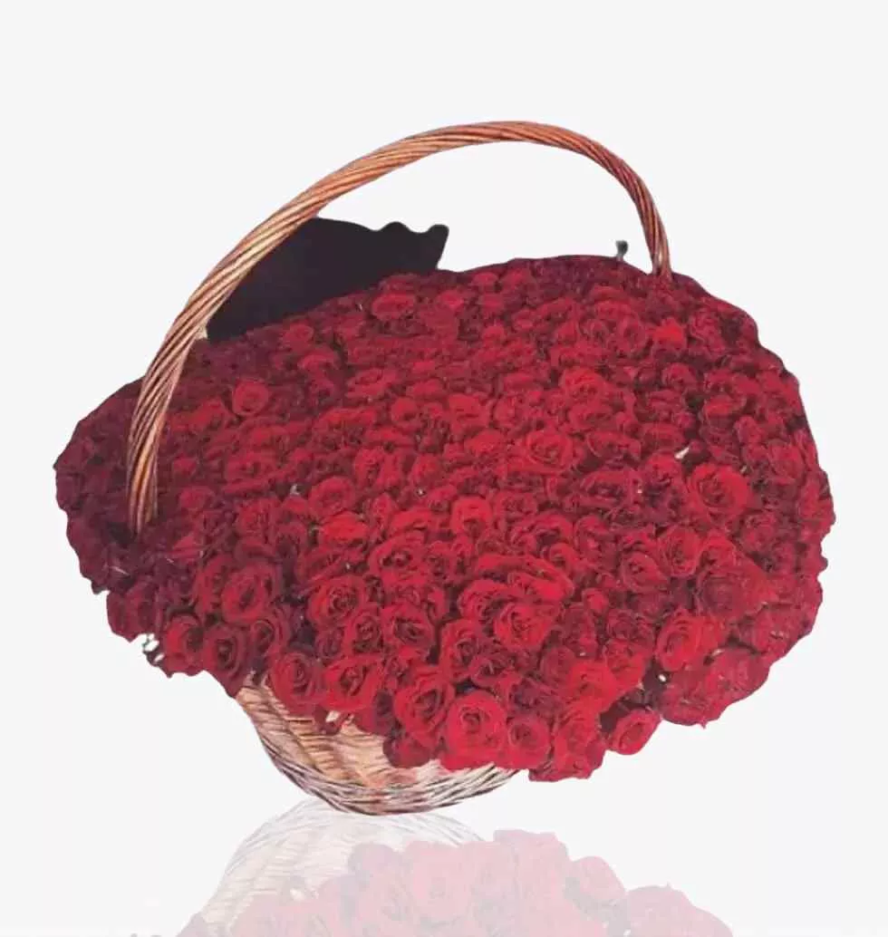 Container With Red Roses
