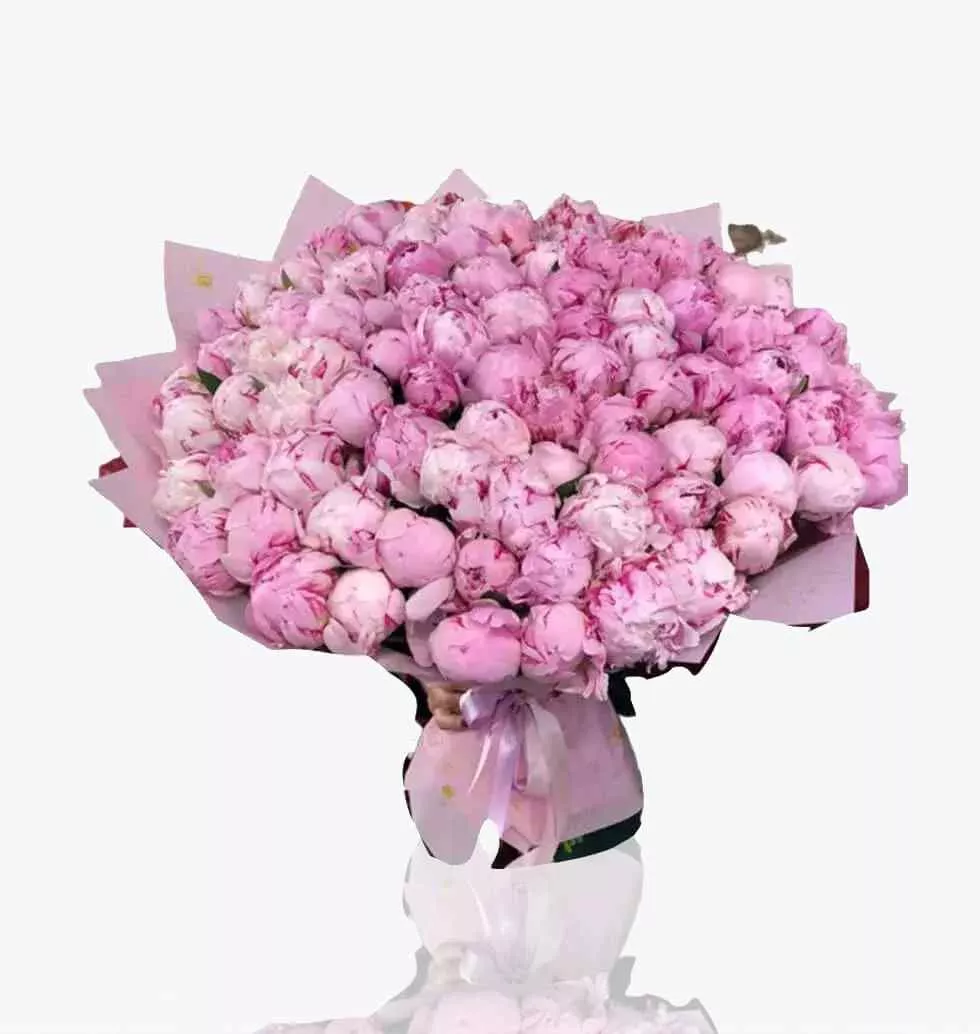 Pink Peonies In Vase