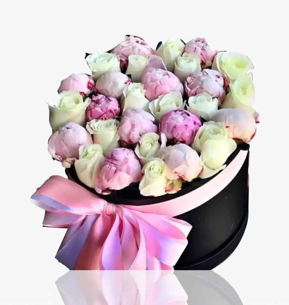 Peonies & White Roses Box