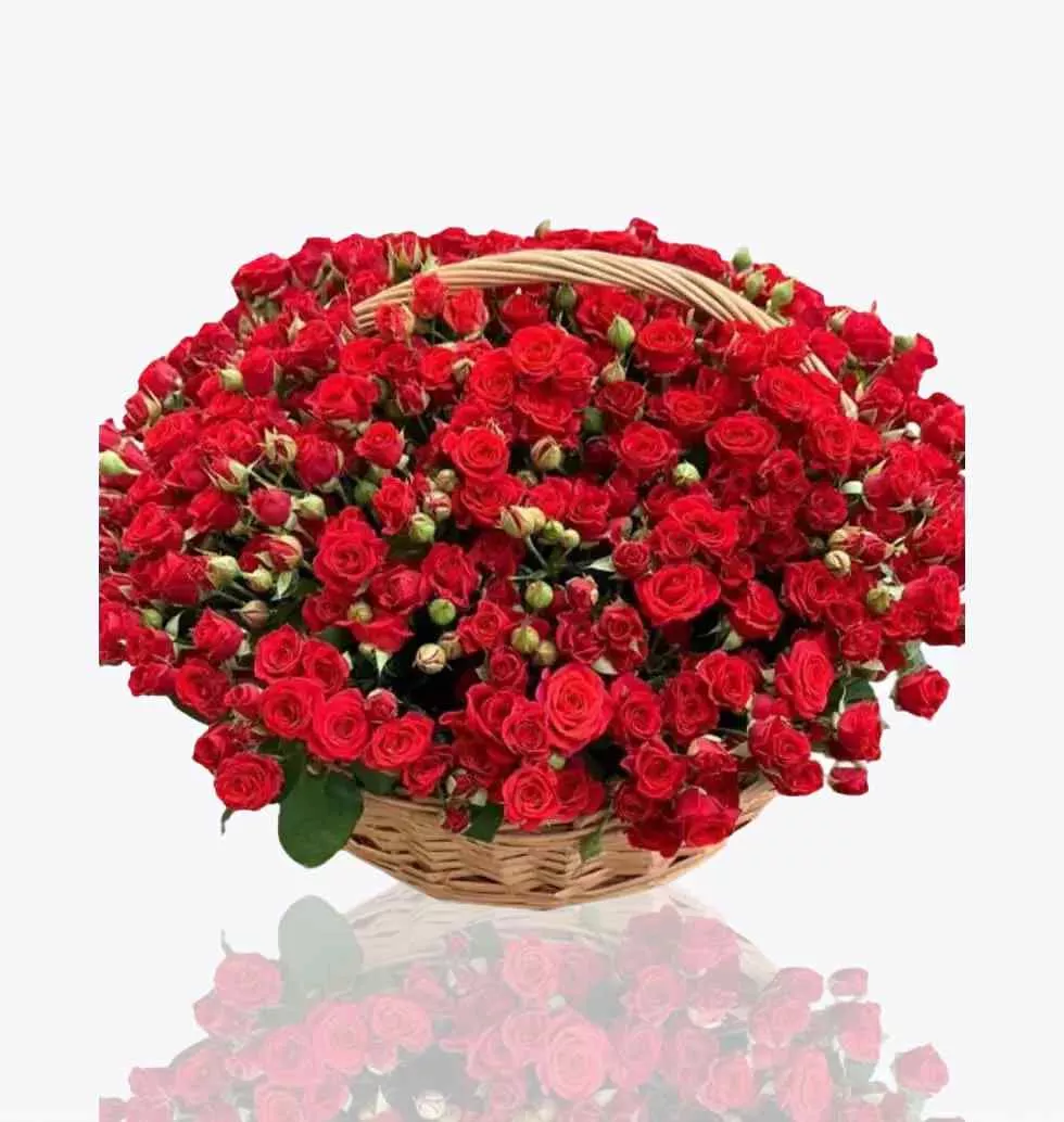Roses In Flower Basket