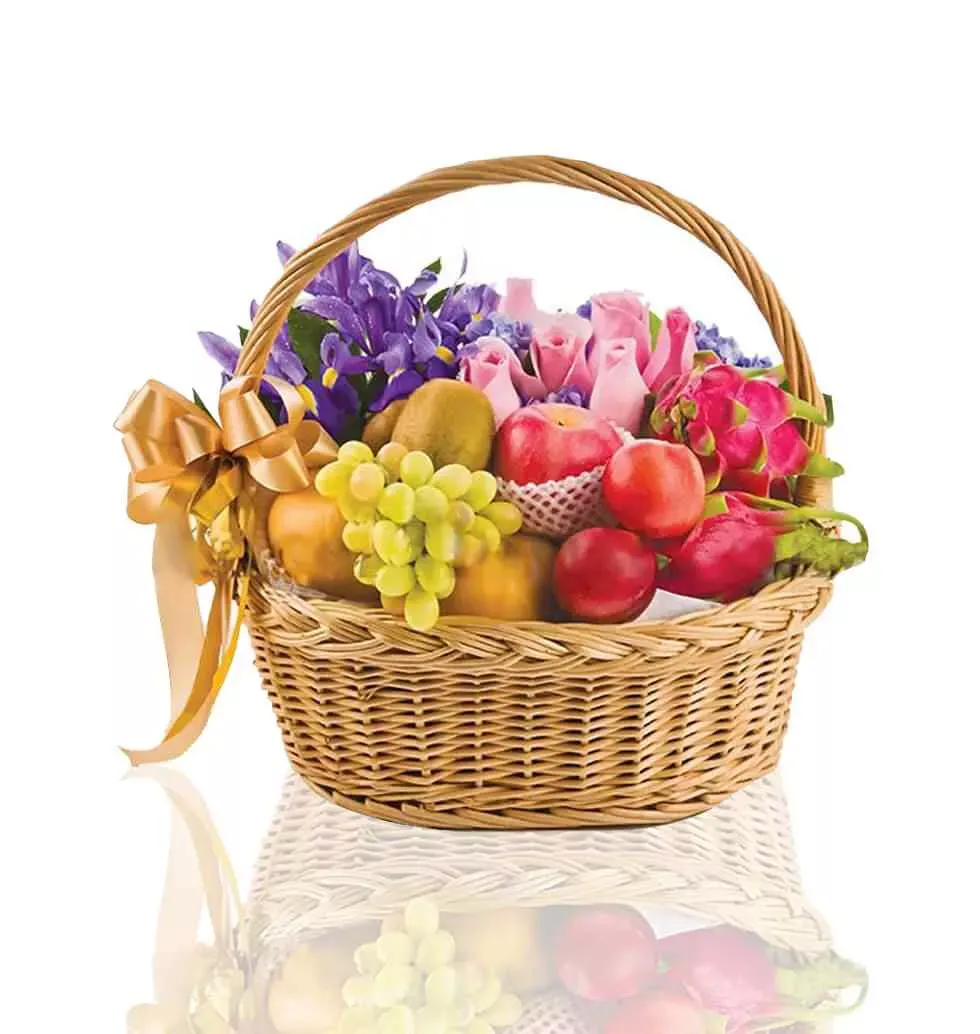 Order Lavender Basket With Fruits To Singapore