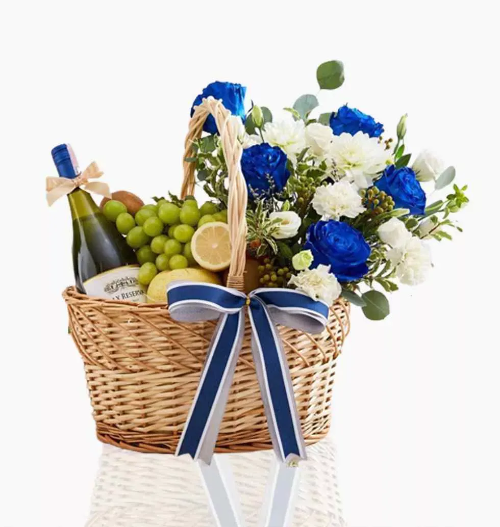 Wine With Fruit And Flowers