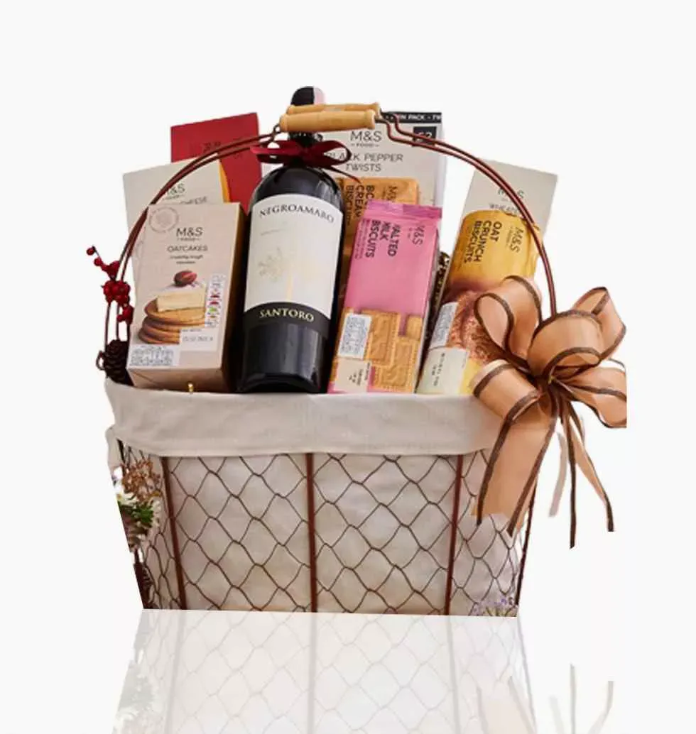 Fancy Wine And Gourmet Basket