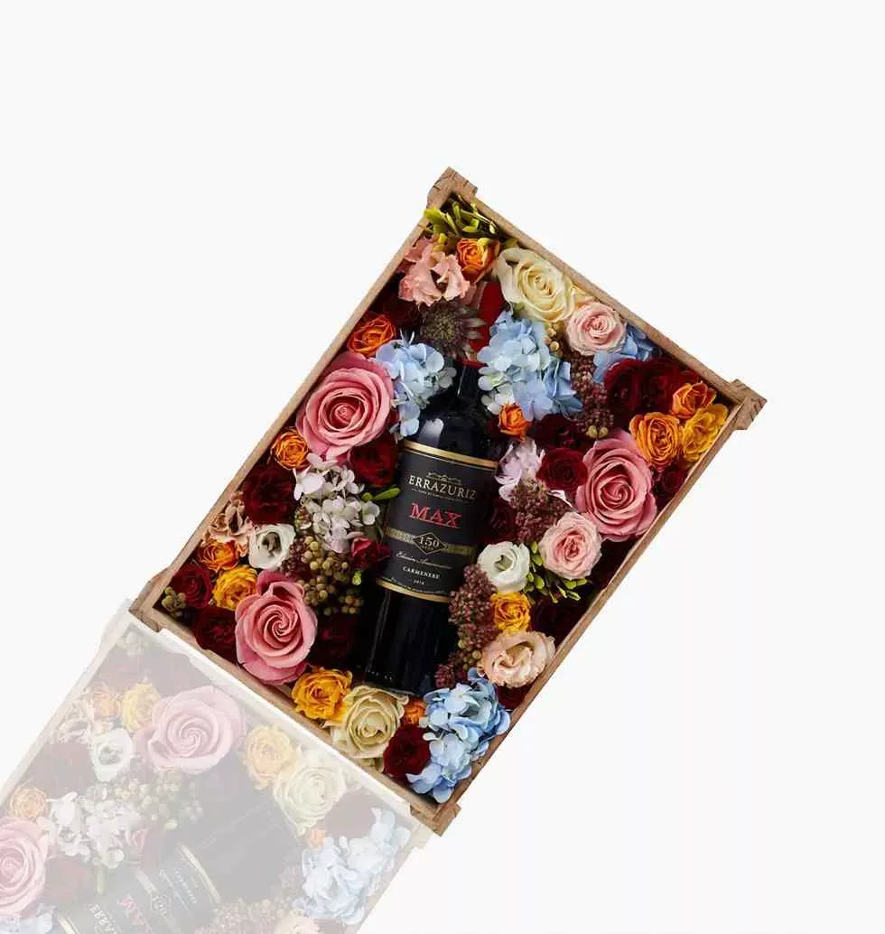 Wine Filled Flowers Box