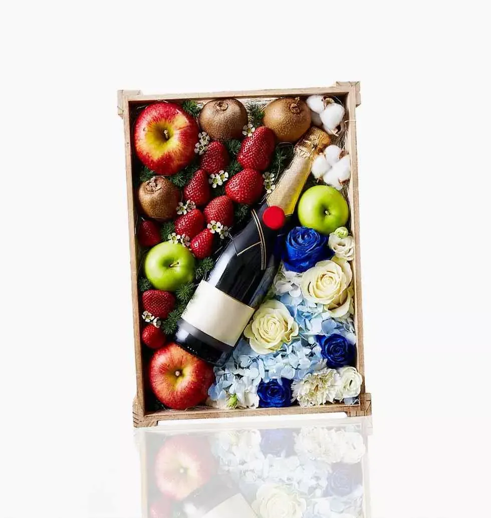 Champagne With Fruit And Flowers