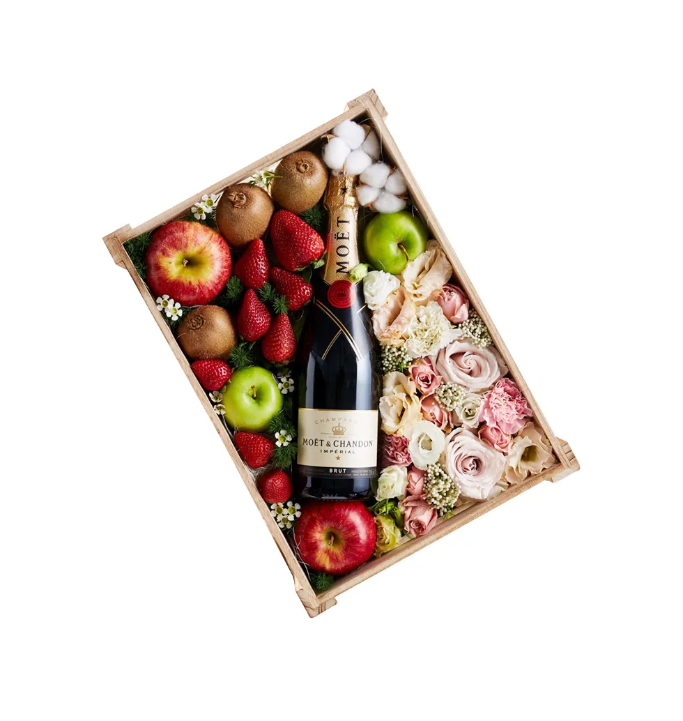 Attractive Floral Champagne Basket