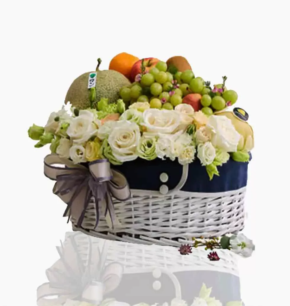 Flower And Fruit Gift Basket