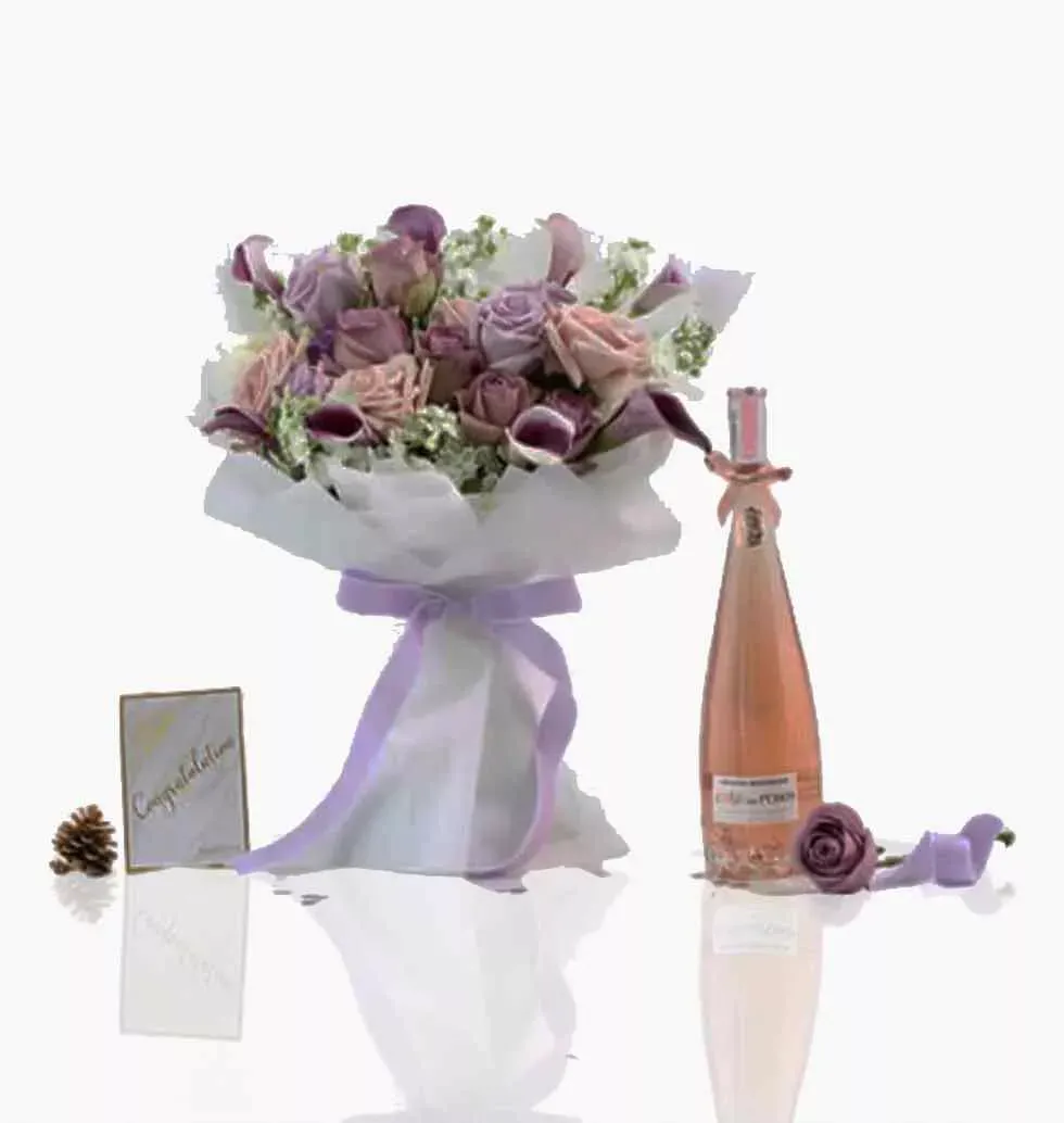 Flowers & Wine Gift Basket