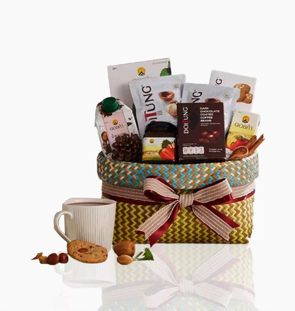 Basket Filled with Gourmet Delights