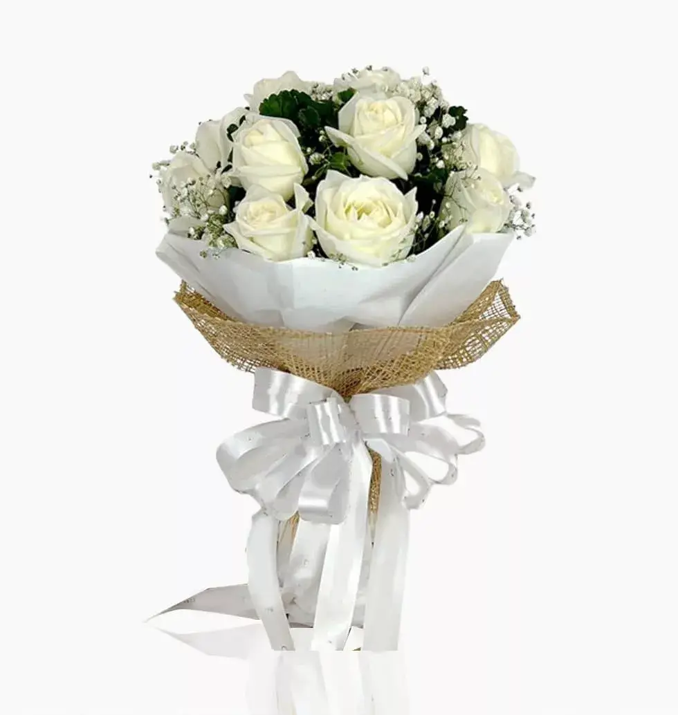 Pure Love White Rose Bouquet
