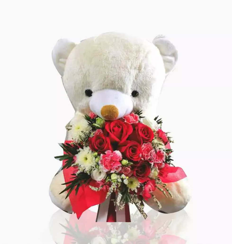 Combine Flowers & Teddy Bear I