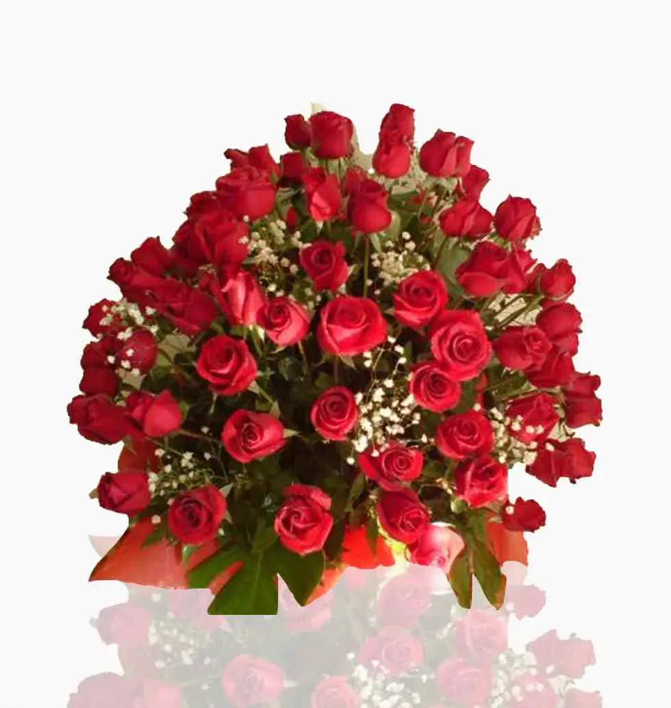 Red Roses In A Basket