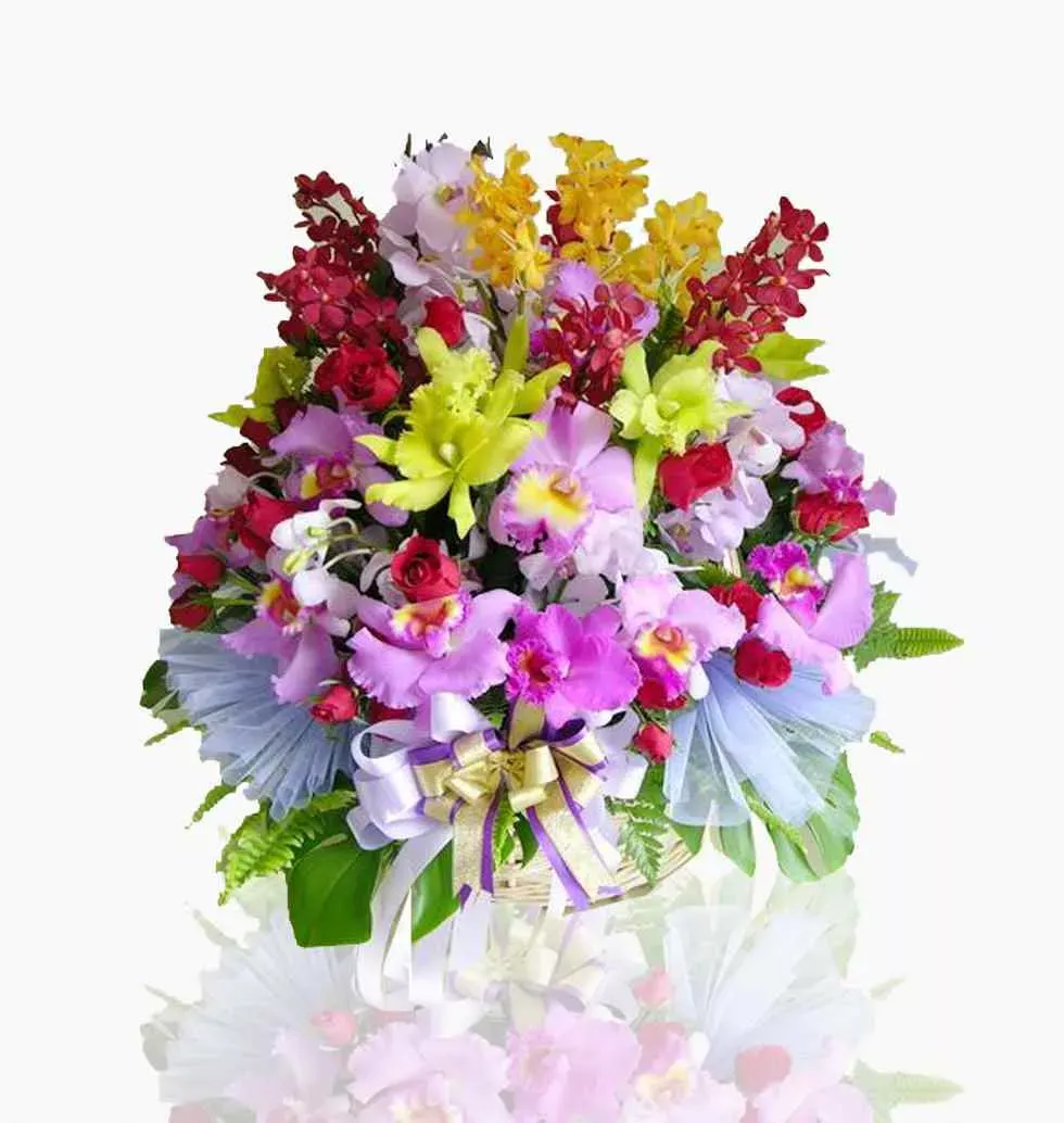 Arrangement Of Multicoloured Flowers