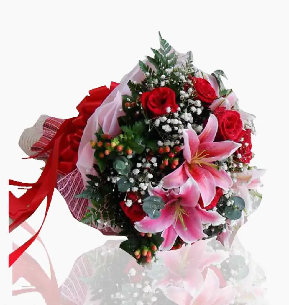 A Bouquet With Red Roses