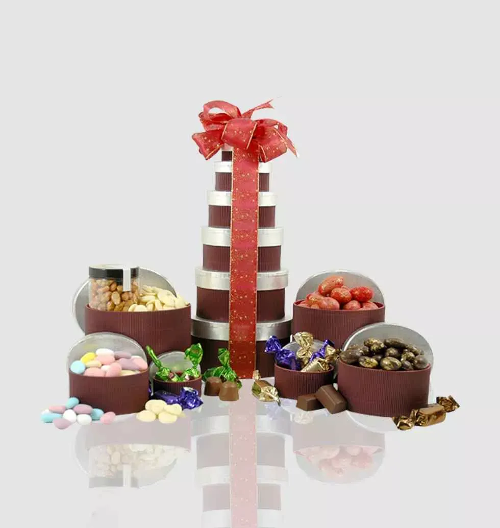 Chocolate & Nut Treats Tower