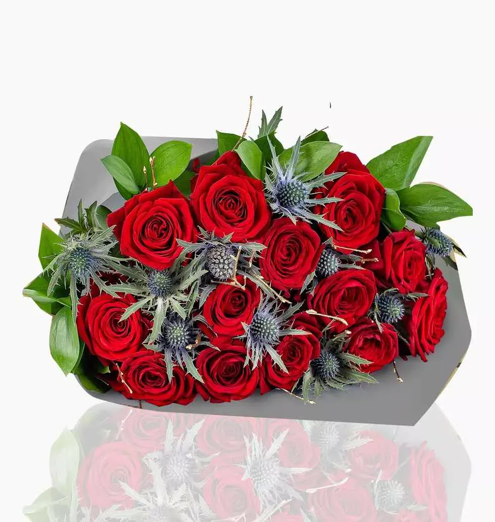 Elegant Love Red Roses Bouquet