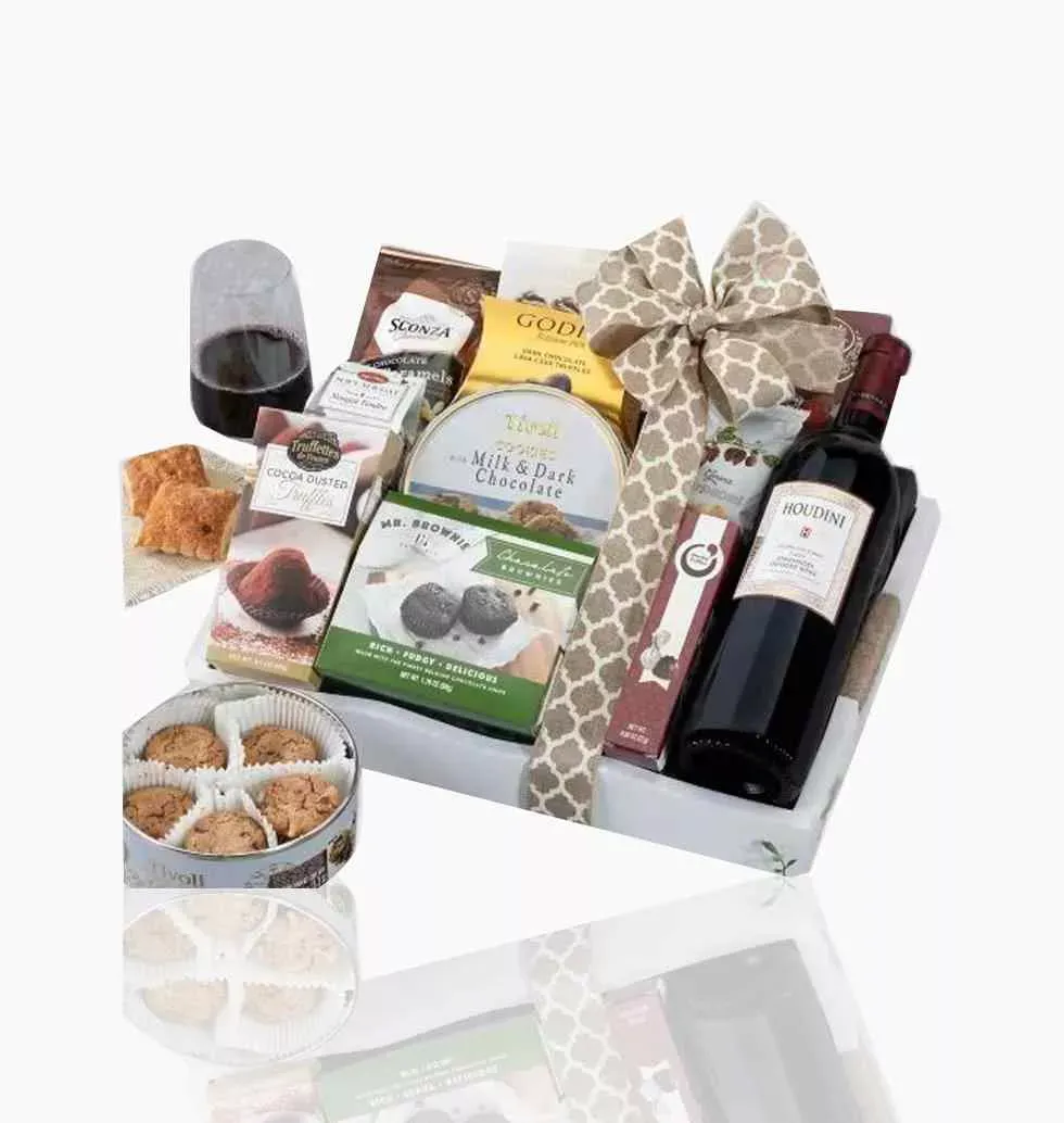 Gourmet Chocolate & Wine Indulgence Gift Box