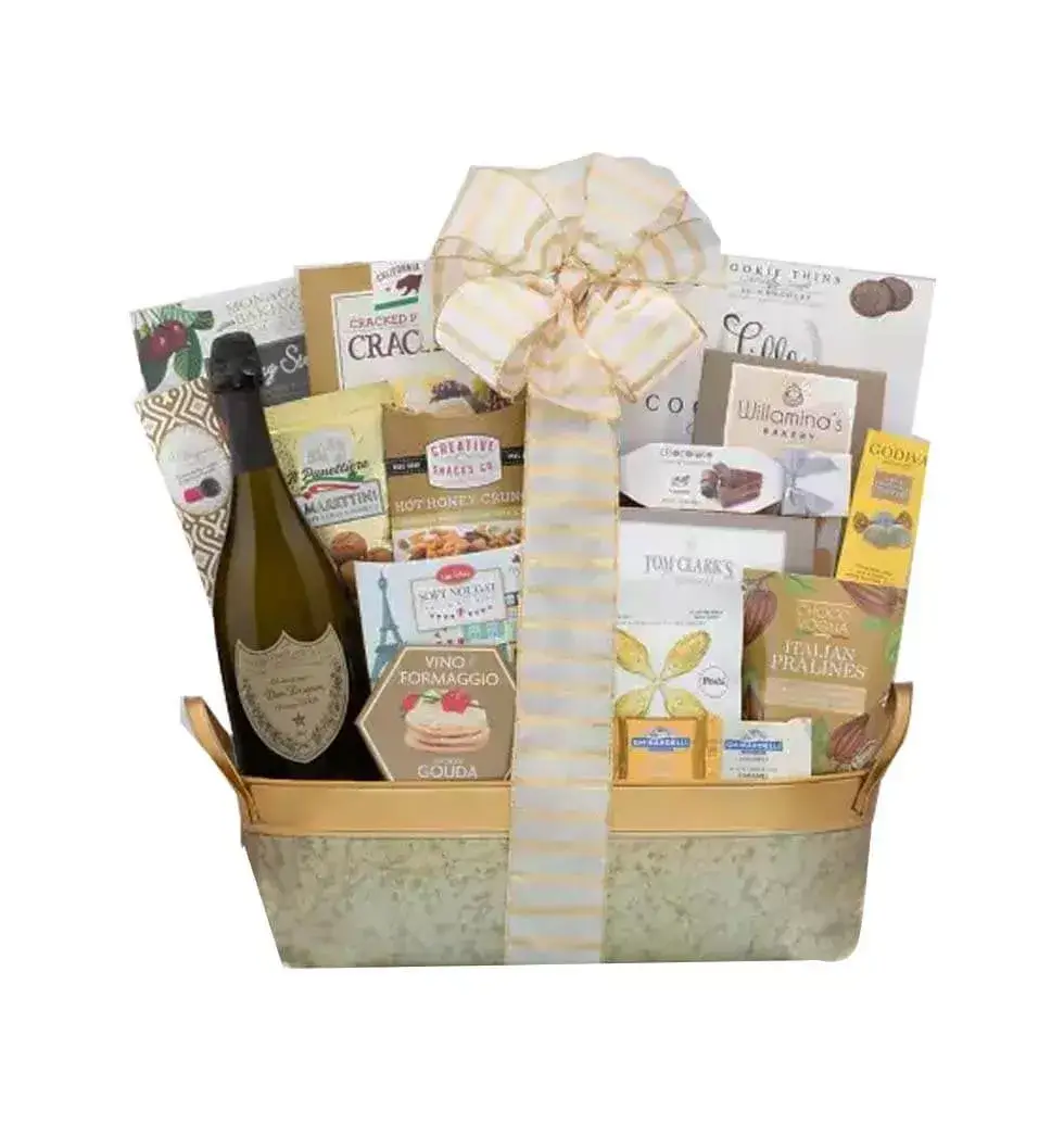 Lovely Wine Gift Basket Surprise