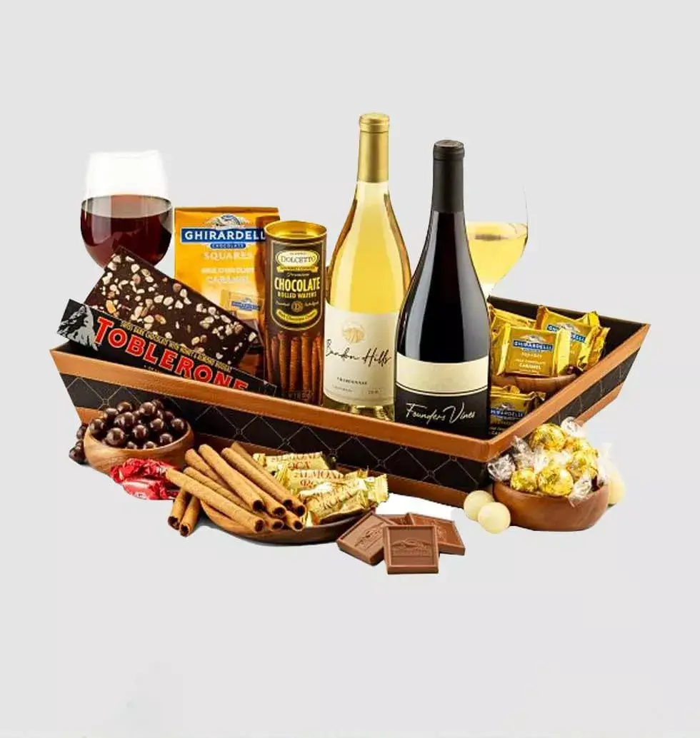 Chocolate And Wine Premium Basket