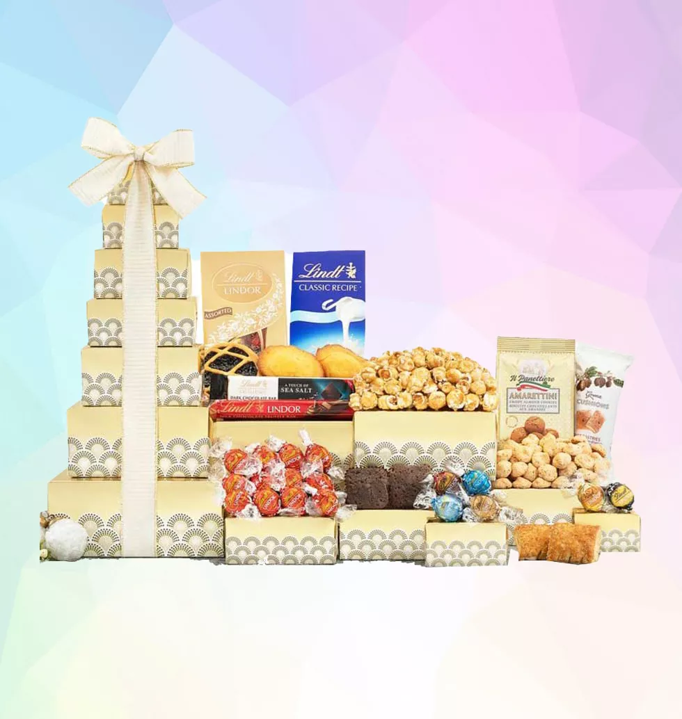 Premium Lindt Chocolate And Sweets Tower