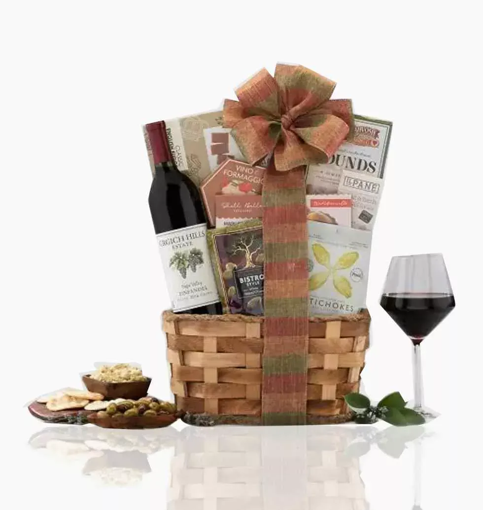 Gift Basket Of Zinfandel Wine