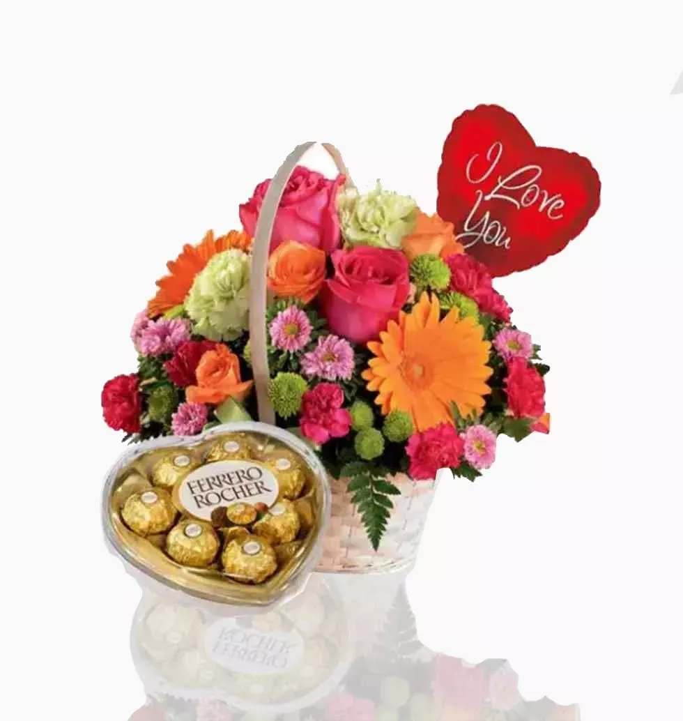 Flowers And Chocolate Balloon